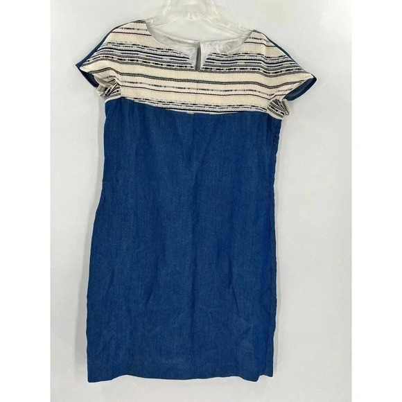 Women's Size 8 EU 40 VILAGALLO Denim Dress With Embroidery On Top Excellent UC - Picture 1 of 9